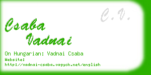 csaba vadnai business card